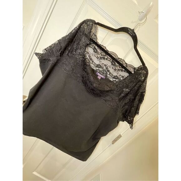 Roaman’s women’s 3x black lace top 30/32 - Picture 1 of 6